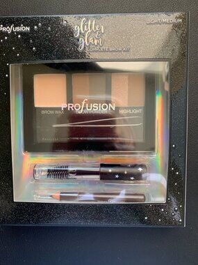 Profusion Glitter & Glam Complete Brow Kit - Light/Medium With Brow Wax Powder H